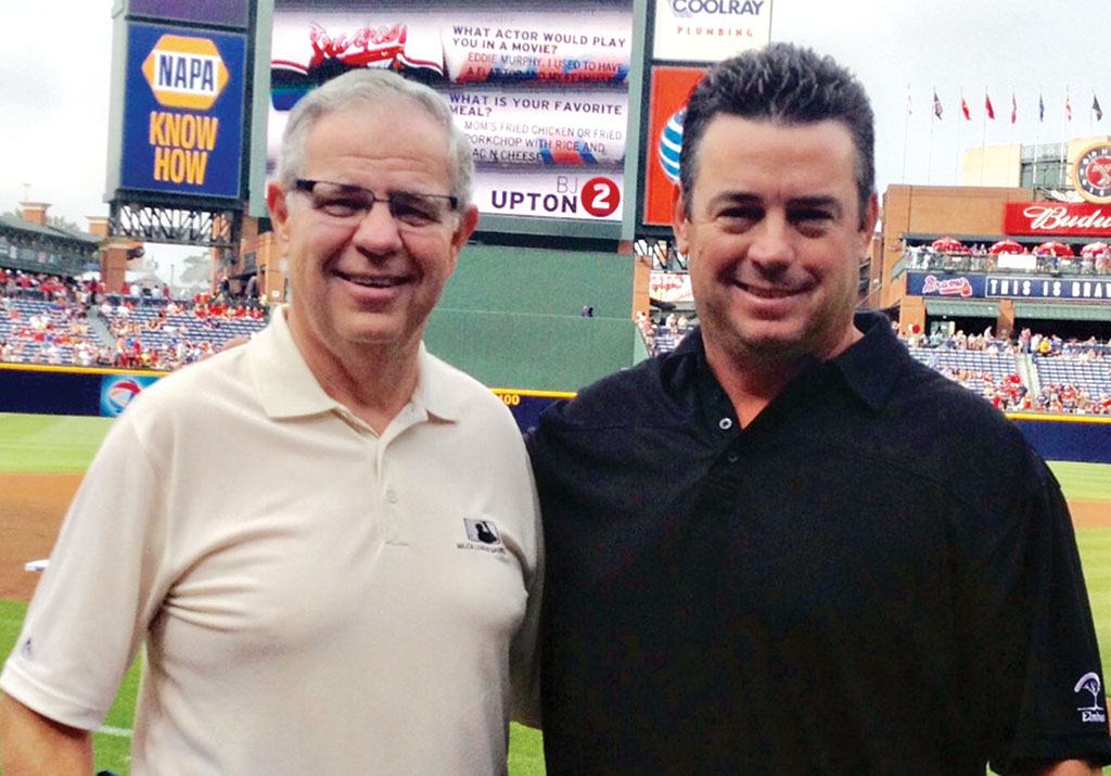Tom and Robert Drake at an Atlanta Braves game.
