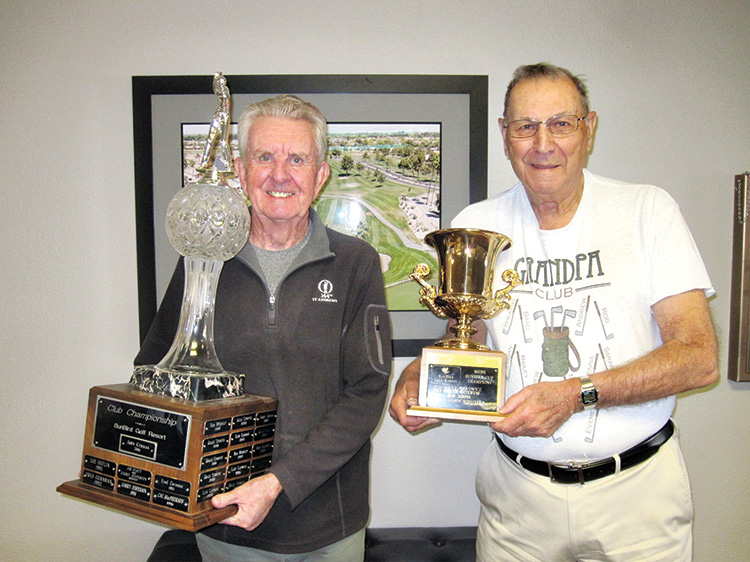 Left to right: Gerry Tomlinson, SunBird Club Champion, and Roy Comeau, SunBird Cup Champion