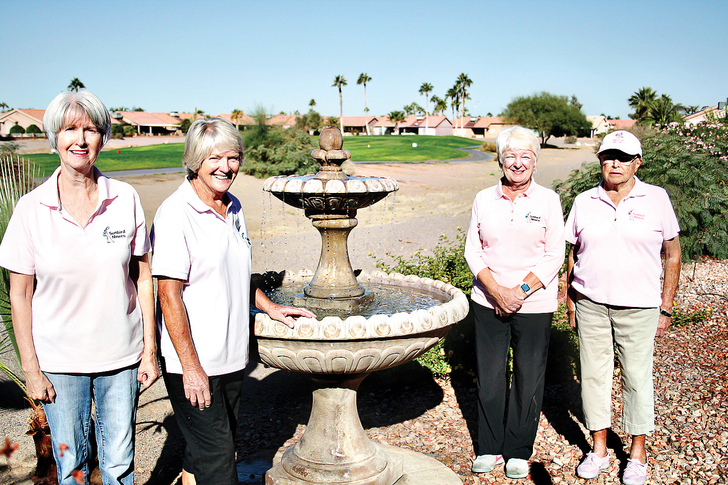Meet the new 2021 SunBird Ladies Golfing Niners Board (left to right): Secretary Gail Schroeder, President Babs Cyr, President-Elect Pam Tiffany, and Treasurer Bev Wilson.