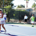 The IronOaks Tennis Club summer social included a clinic by Josh Bates and Gustavo Sanchez.