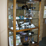 Come take a peek at the rock and glass jewelry and arts on display!