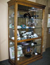 Come take a peek at the rock and glass jewelry and arts on display!