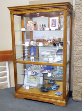 The variety of projects by Lapidary Club members can be seen in the display case next to the shop on the second floor of the Clubhouse.