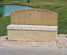 New landscaping around the Roadrunners Golf and Social Club memorial bench