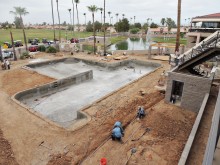 Swimming pool construction is moving along!