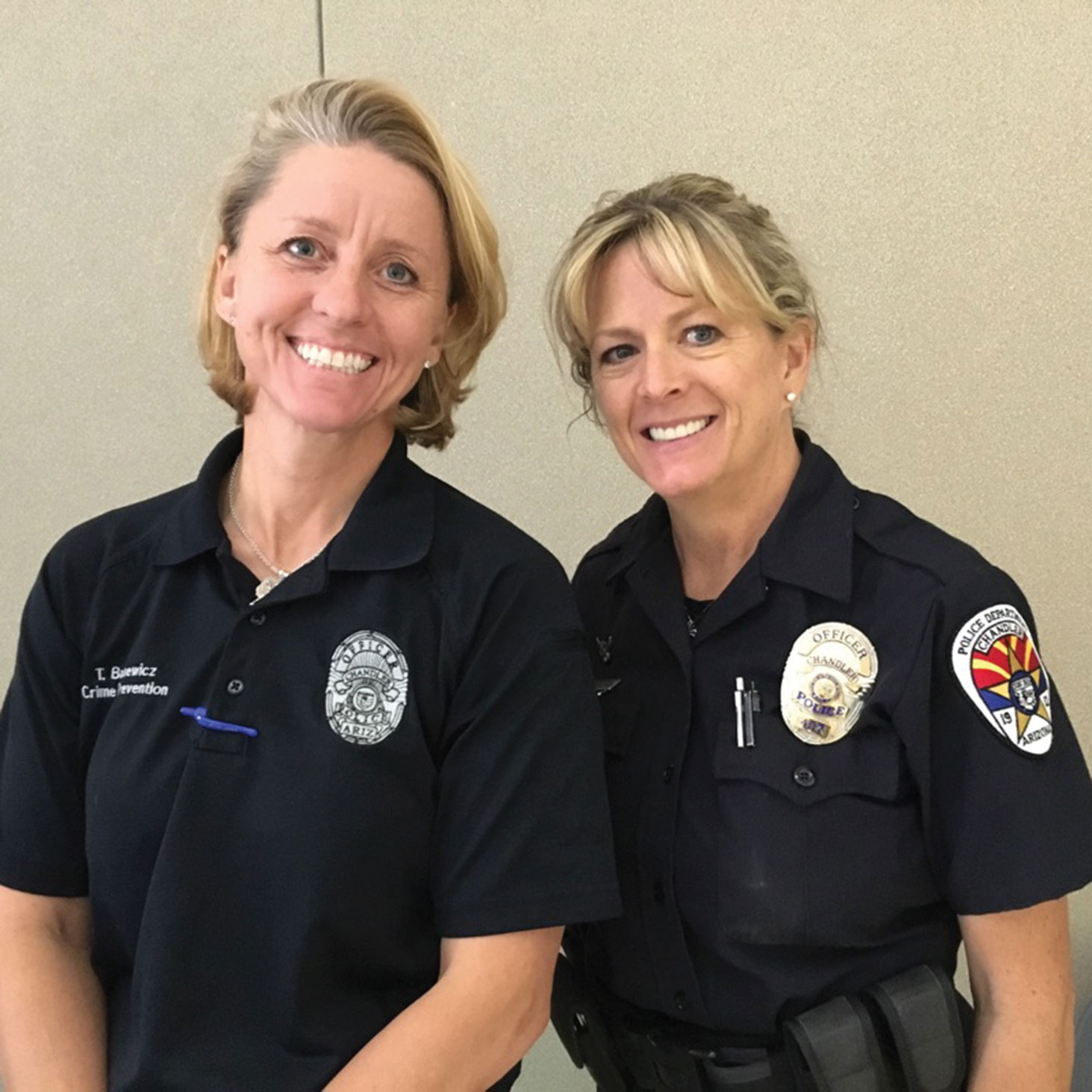Chandler Police Officers Tina Balsewicz and Robin Atwood