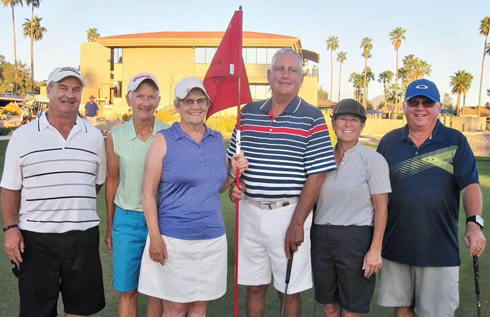 Pictured (left to right) are third place Dean Huyghebaert and Margie Leach, first place Heather Verbitsky and Dick Tiffany and second place Cindy Vig and Don Hunt.